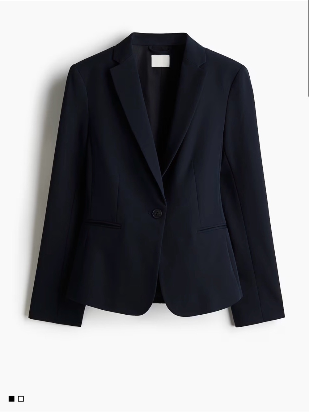 Womens Navy Single-Button fitted Tailored Blazer